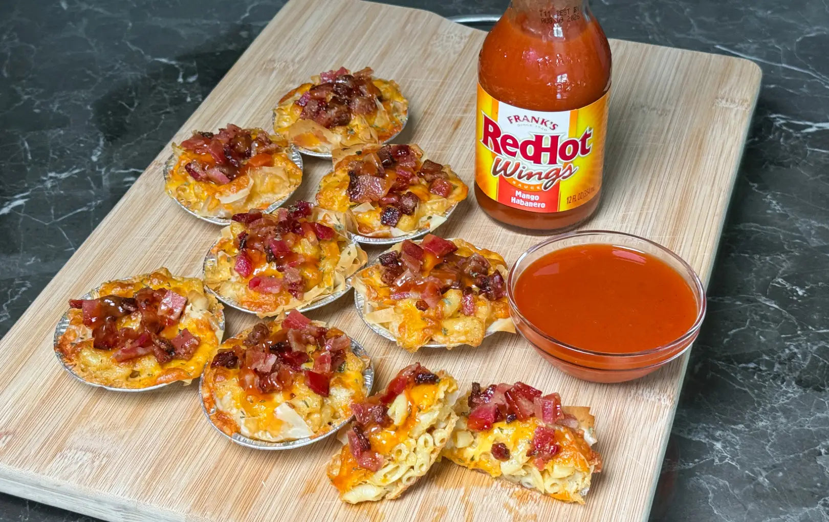 Mango Habanero Bacon Mac and Cheese Bites