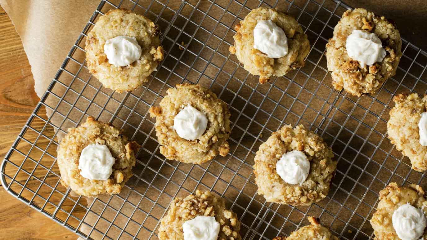 Eggnog Thumbprint Cookies