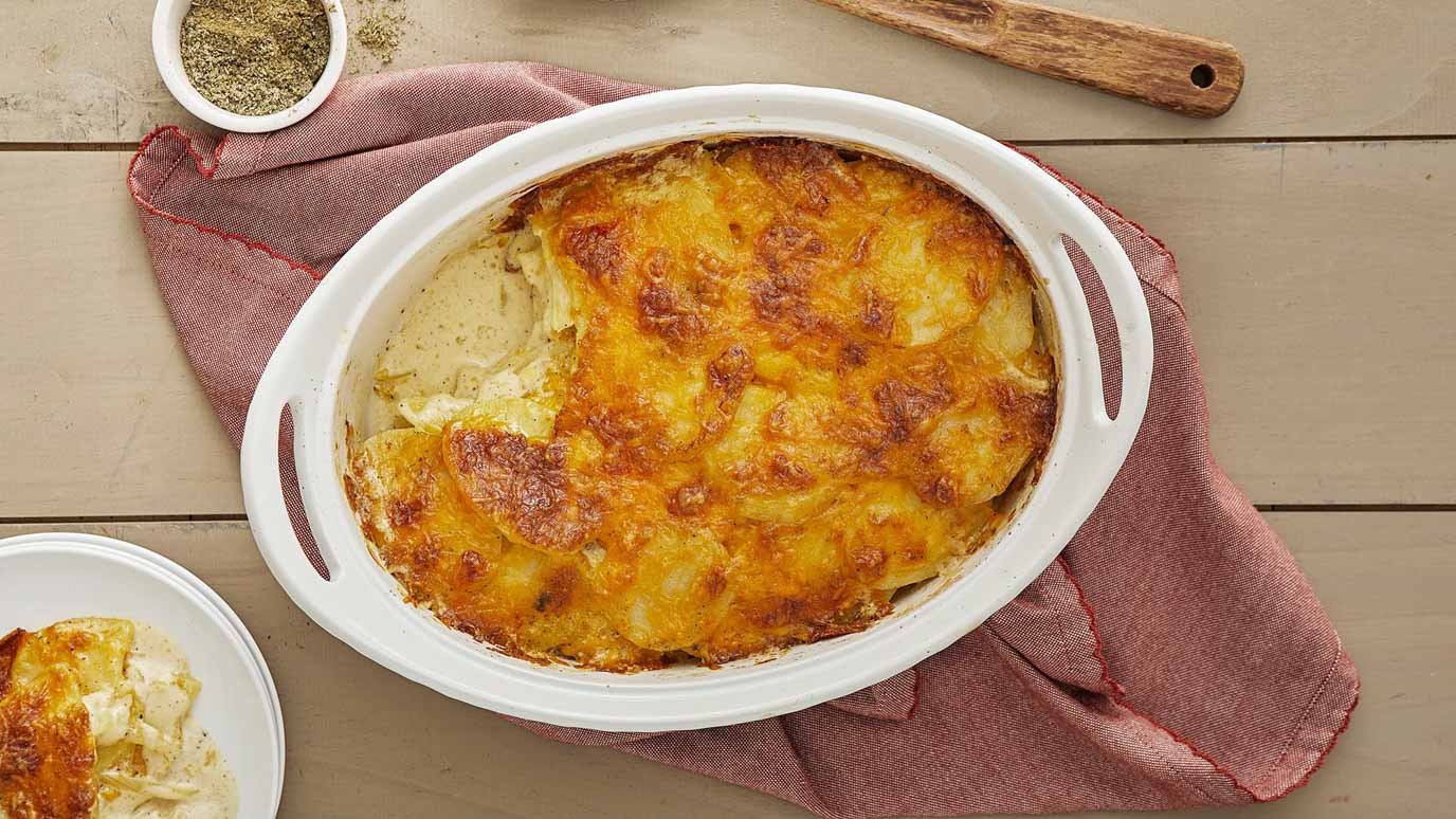 Sage and Cheddar Potato Gratin