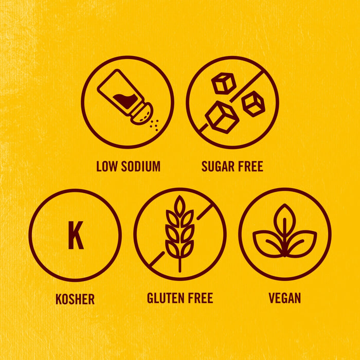 A yellow background with a red circle containing the letter K and the word KOSHER underneath.