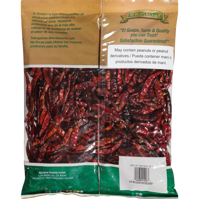 El Guapo® Premium Toasted Arbol Chili Pods (Chile de Arbol Entero Tostado), 7.5 oz