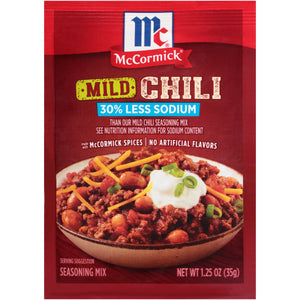 McCormick® 30% Less Sodium Chili Mild Seasoning Mix, 1.25 oz