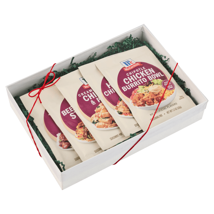 A gift box containing four packets of Knorr Chicken Noodle Soup mix.