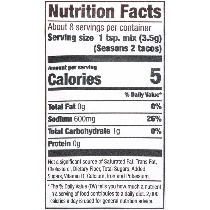 McCormick® Street Taco Pork Carnitas Seasoning Mix, 1 oz