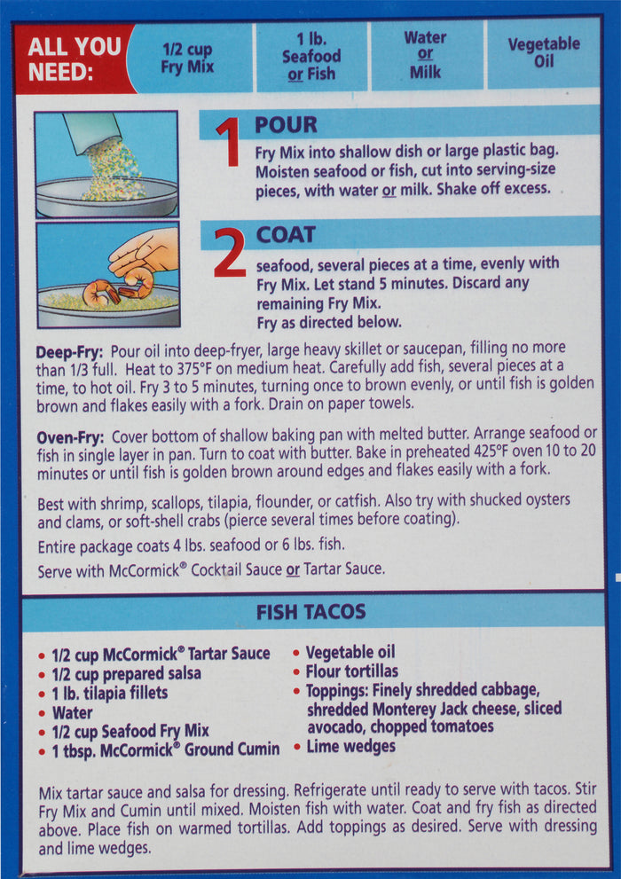 McCormick® Golden Dipt® Seafood Fry Mix, 10 oz
