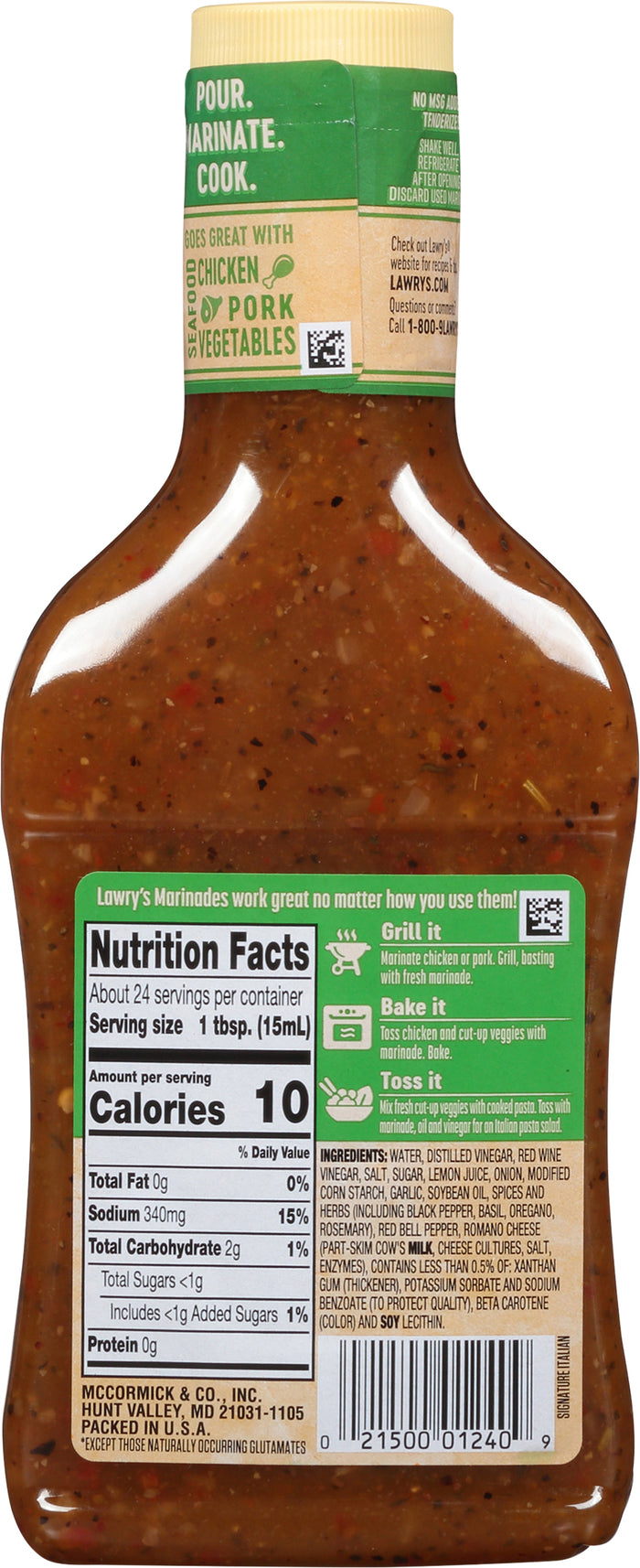 Lawry's® Signature Italian with Garlic, Onion & Herbs Marinade, 12 fl oz
