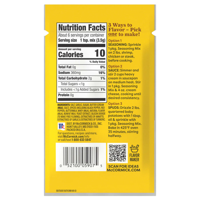 McCormick® Flavor Maker Butter Seasoning Mix, 0.75 oz (6-Pack)