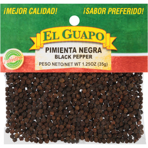 El Guapo® Whole Black Pepper (Pimienta Negra Entera), 1.25 oz