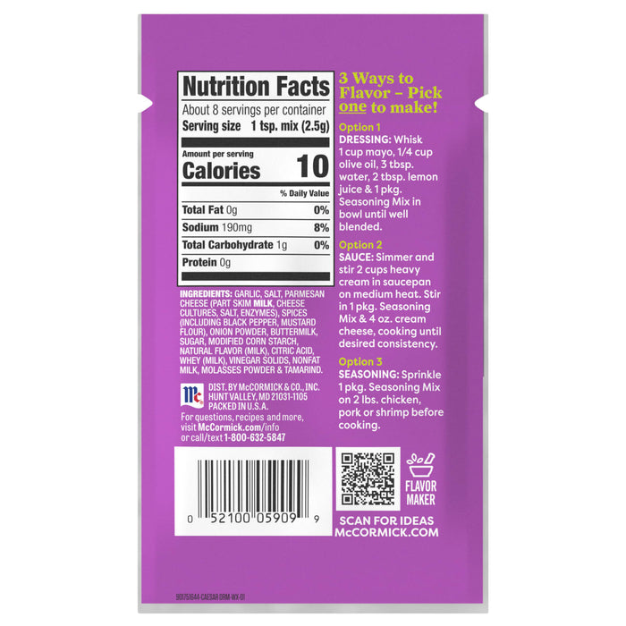 McCormick® Flavor Maker Caesar Seasoning Mix, 0.75 oz (6-Pack)
