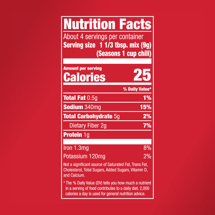 McCormick® Chili Seasoning Mix, 1.25 oz (6-Pack)