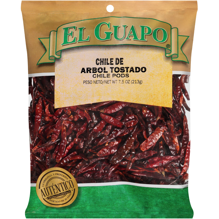 El Guapo® Premium Toasted Arbol Chili Pods (Chile de Arbol Entero Tostado), 7.5 oz