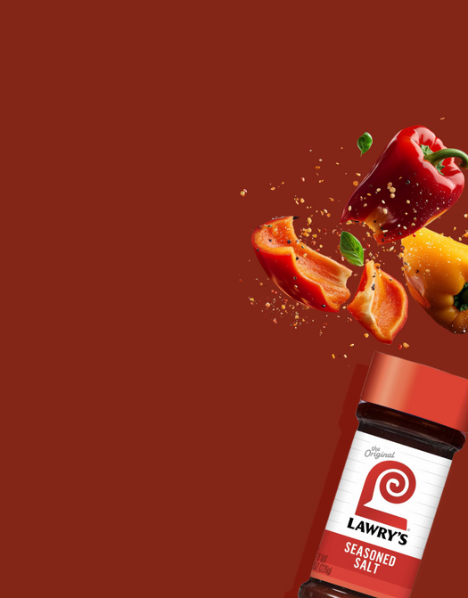 lawrys product shot with all types of seasoning and peppers across