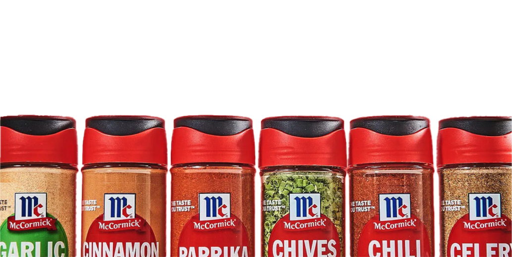 seasonings and spice bottles