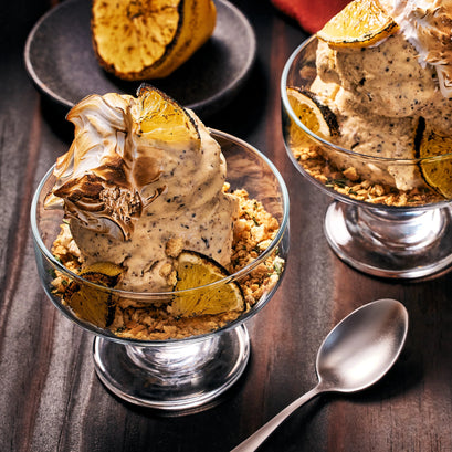 Burnt Rosemary Butter, Lemon and Toasted Meringue Ice Cream