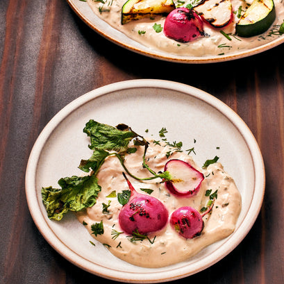 Smoky Anchovy Dip with Charred Radishes