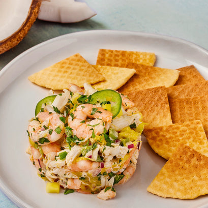 Crispy Crepes with Spicy Seafood Salad