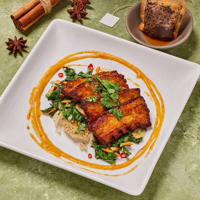 Thai Tea-Spiced Pork Belly with Condensed Milk Sauce