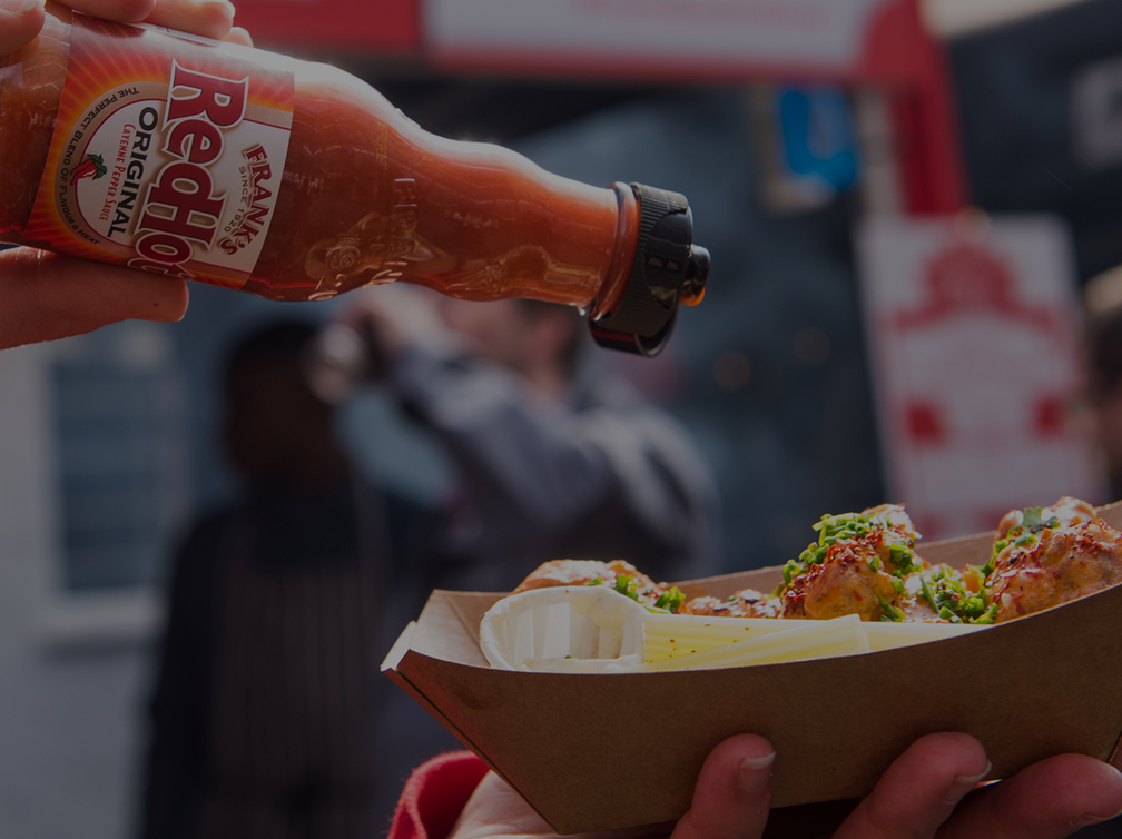 pouring franks sauce
