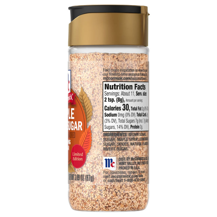 McCormick® Maple Brown Sugar Finishing Sugar, 3.09 oz