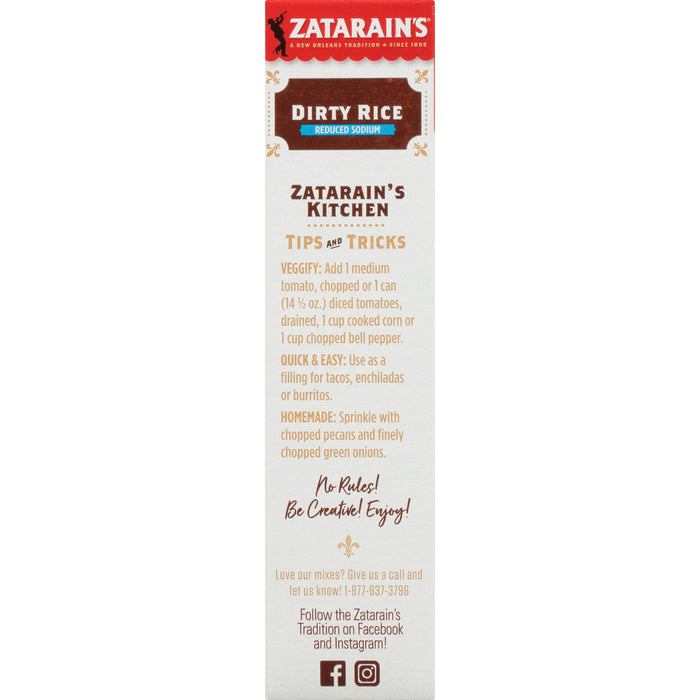 Zatarain's Reduced Sodium Dirty Rice Mix, 8 oz