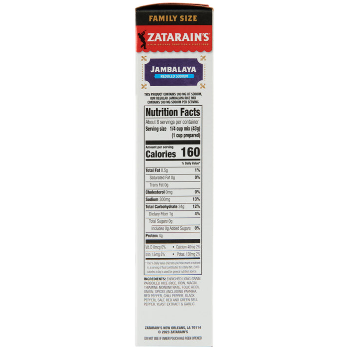 Zatarain's® Reduced Sodium Jambalaya Rice Dinner Mix, 12 oz