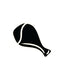 Black and white icon of a chicken drumstick.