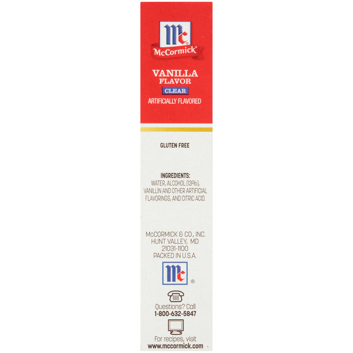 McCormick Vanilla Clear Flavor Artificially Flavored 2 oz