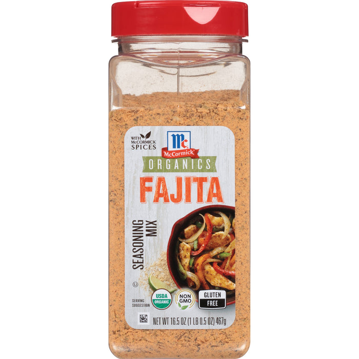 McCormick® Organics Gluten Free Fajita Seasoning Mix, 16.5 oz