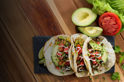 tacos and avocado and tomato