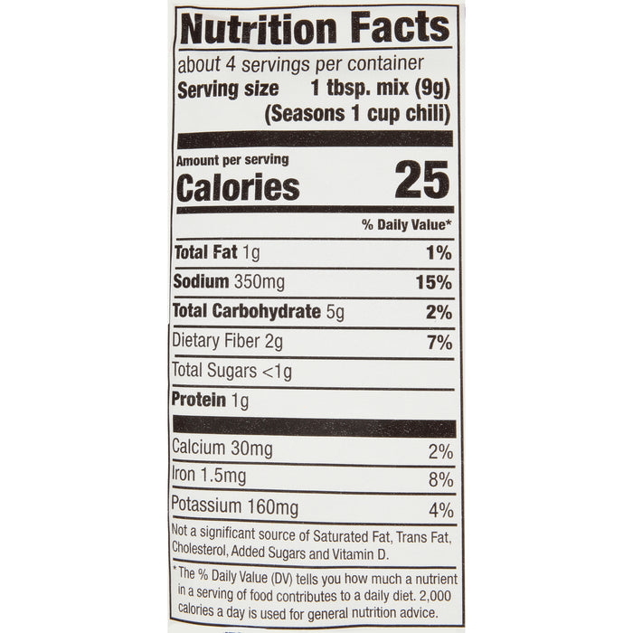 McCormick® Tex-Mex Chili Seasoning Mix, 1.25 oz (6-Pack)