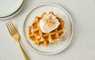 Close up of pumpkin spice waffles