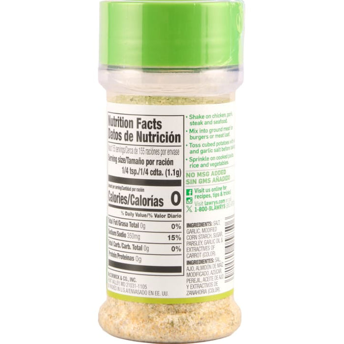 Lawry's® Coarse Ground With Parsley Garlic Salt, 6 oz