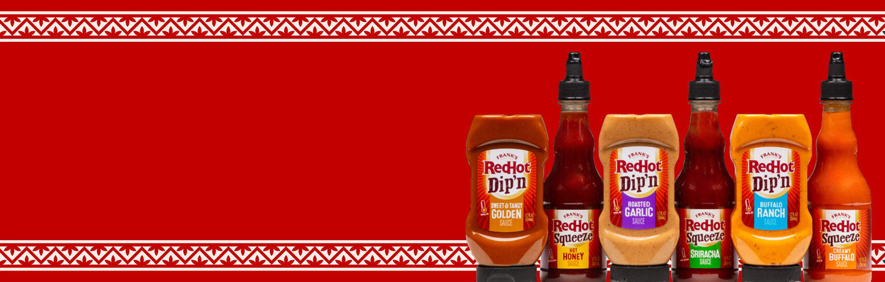 frank's bottle on a christmas themed banner