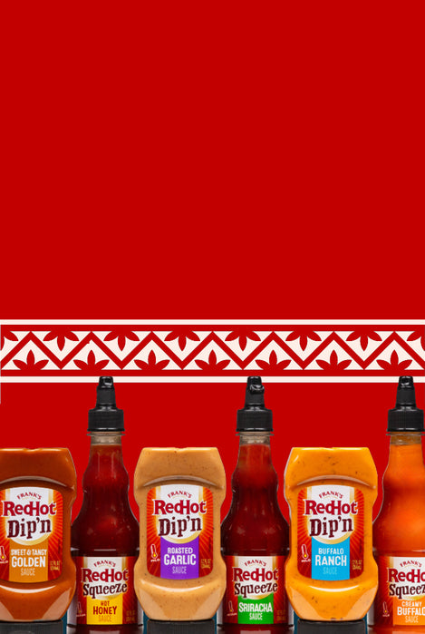 frank's bottle on a christmas themed banner