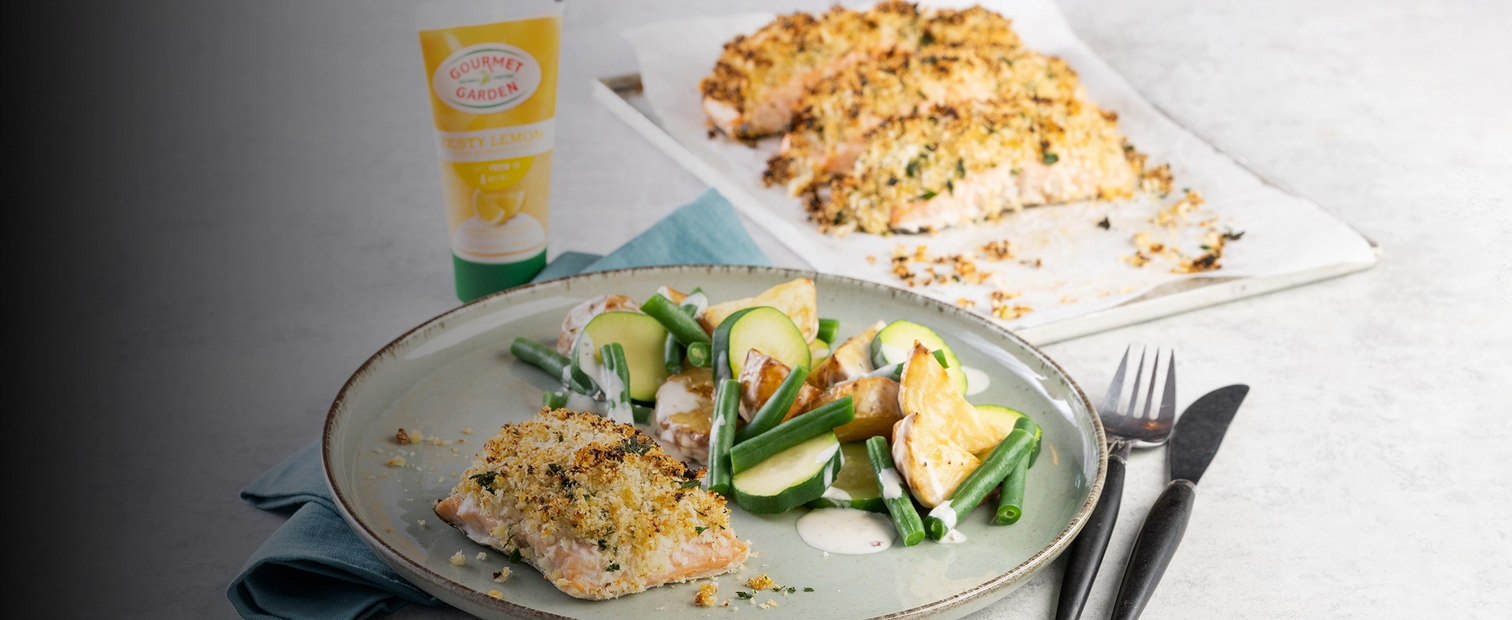 gourmet garden salmon dish