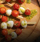 tomato and mozzarella skewers