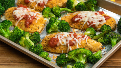 chicken parm and broccoli