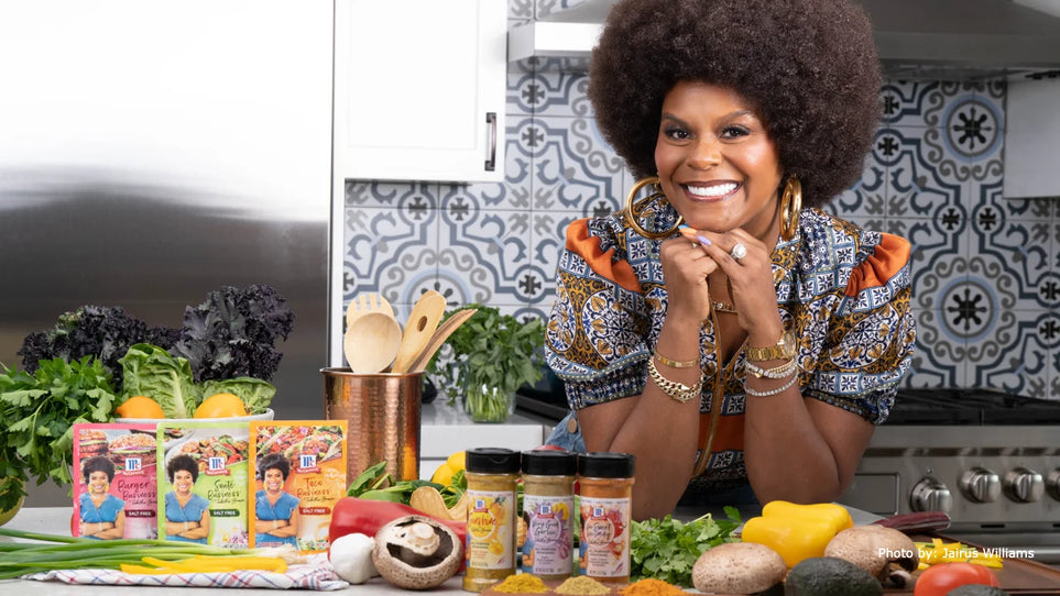 Tabitha Brown with her range of products