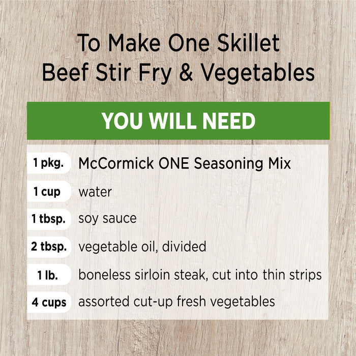 McCormick® Beef Stir Fry & Vegetables One Skillet Seasoning Mix, 1.25 oz