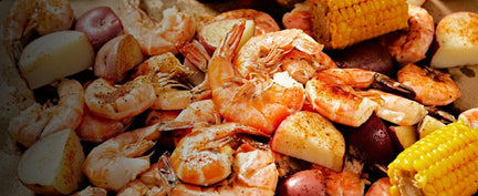 Zatarain’s shrimp boil with potatoes and corn