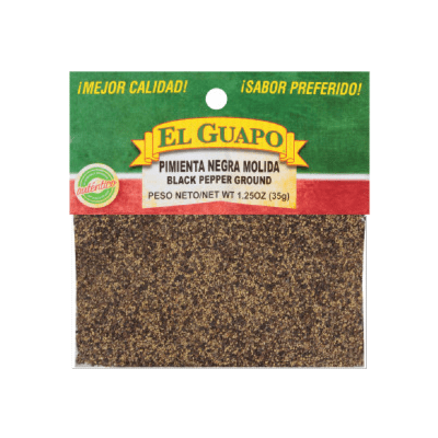 El Guapo Ground Black Pepper (Pimienta Negra Molida), 0.62 oz Pepper &  Peppercorns 