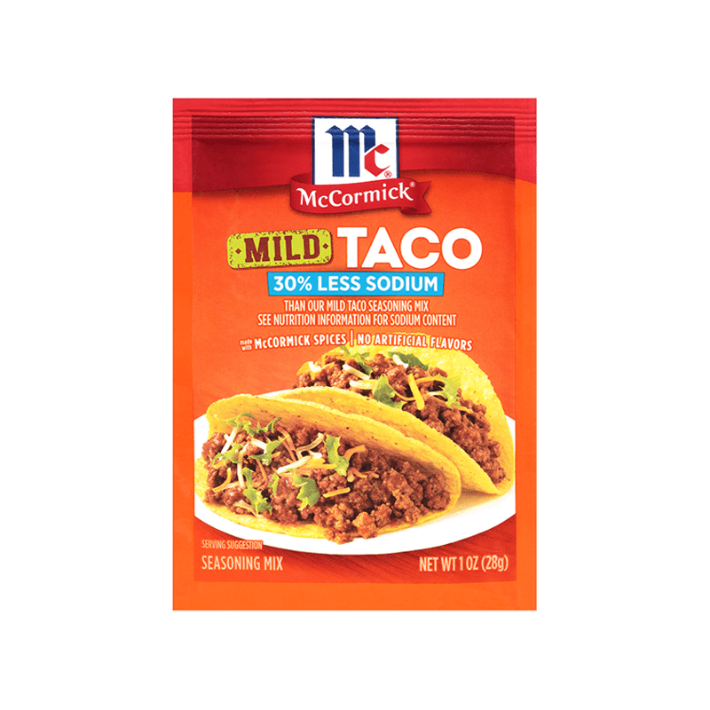 McCormick 30% Less Sodium Mild Taco Seasoning Mix, 1 oz