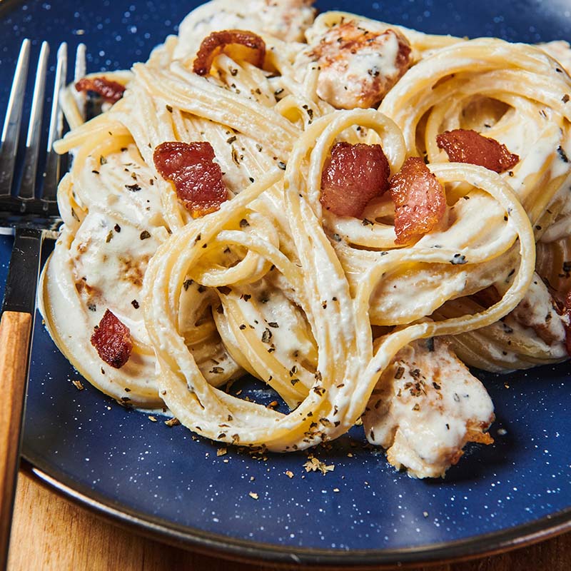 Creamy top bacon carbonara