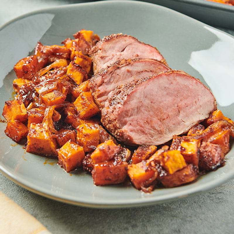 Roast Pork Tenderloin Recipe With Brown Sugar Sweet Potatoes