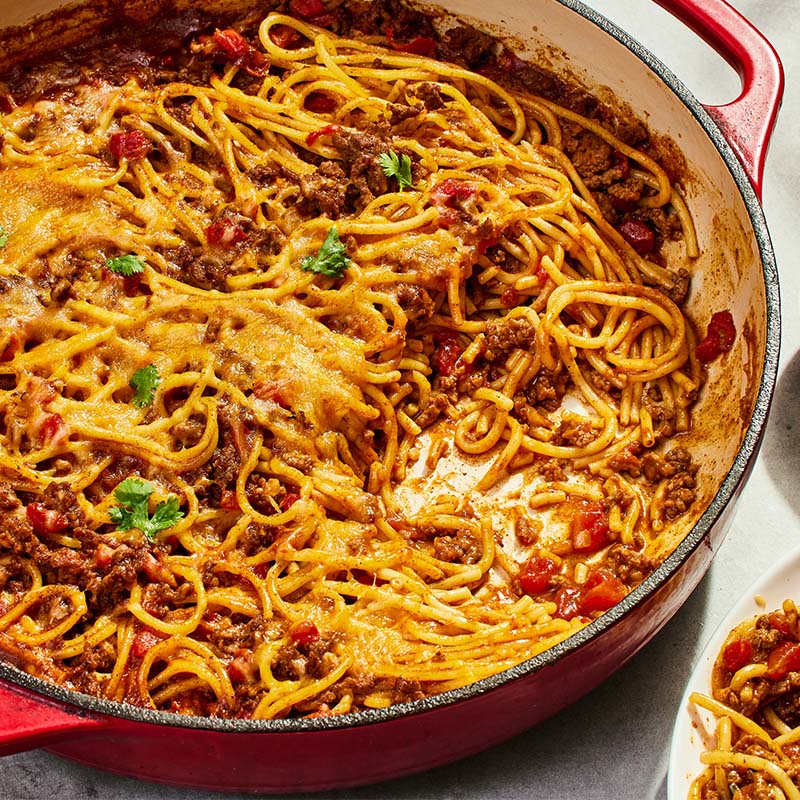 One Pot Taco Spaghetti