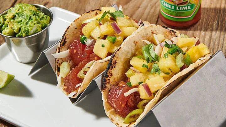 Cholula® Ahi Poke Pineapple Tacos