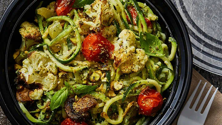 Spiralized Zucchini Noodles and Basil Pesto