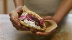 Sweet Plantain & Steak Arepas with Hot Sauce