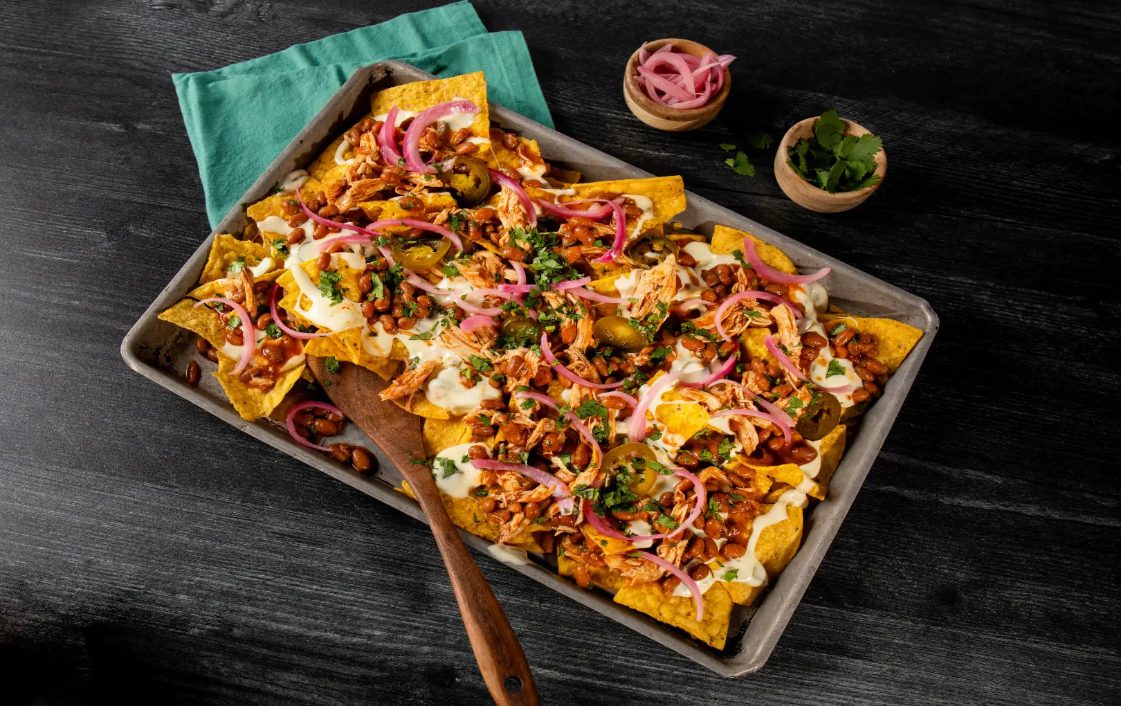 Chicken and BBQ Bean Nachos
