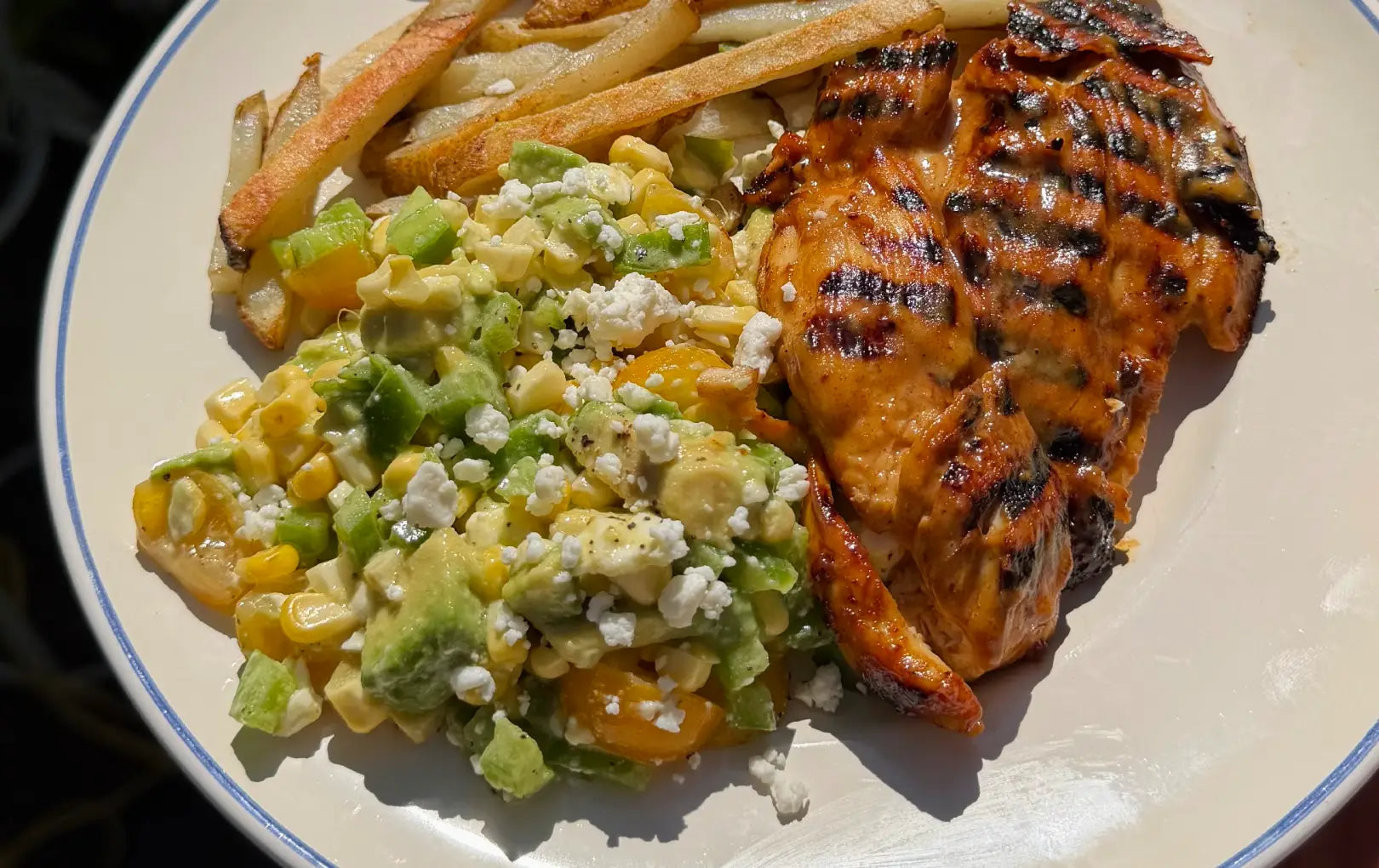 Hot Honey Mustard Chicken with Chopped Summer Salad